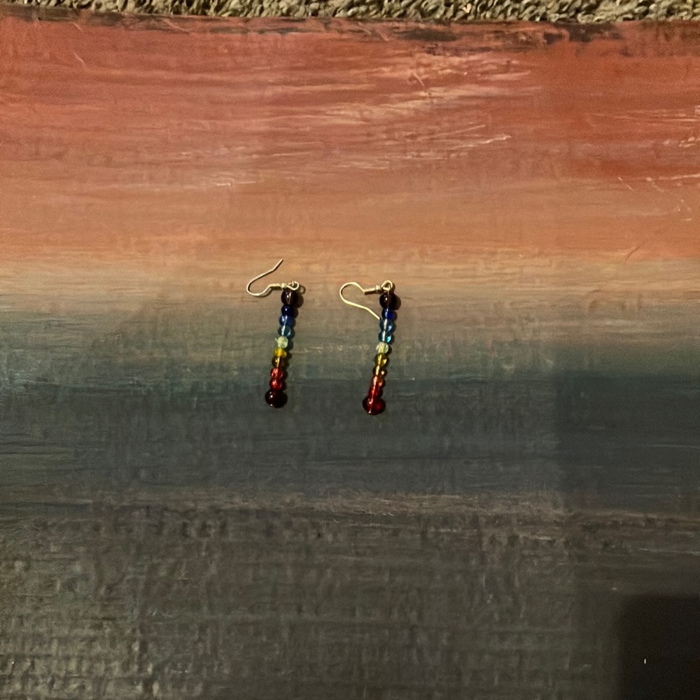 Rainbow chakra earrings